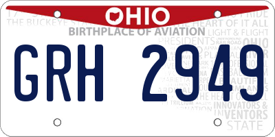 OH license plate GRH2949