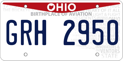 OH license plate GRH2950