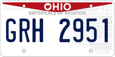 OH license plate GRH2951