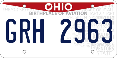 OH license plate GRH2963