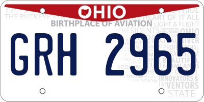 OH license plate GRH2965