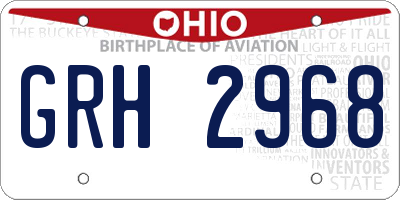 OH license plate GRH2968