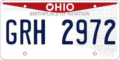 OH license plate GRH2972