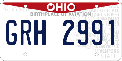 OH license plate GRH2991