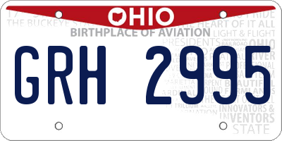 OH license plate GRH2995