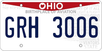 OH license plate GRH3006