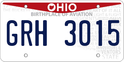 OH license plate GRH3015