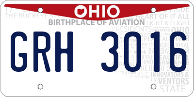 OH license plate GRH3016