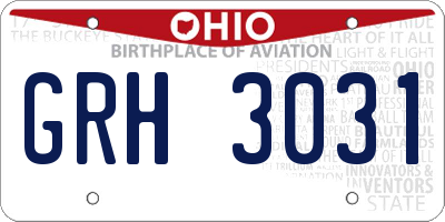 OH license plate GRH3031