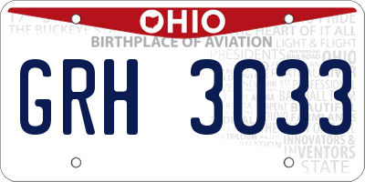 OH license plate GRH3033