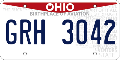 OH license plate GRH3042