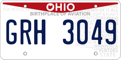 OH license plate GRH3049