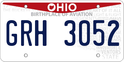 OH license plate GRH3052