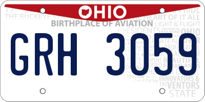 OH license plate GRH3059