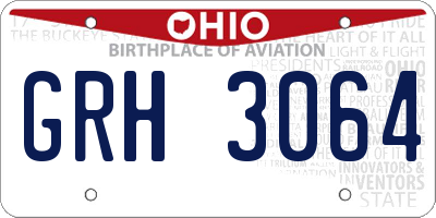 OH license plate GRH3064