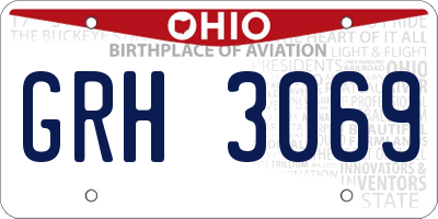 OH license plate GRH3069