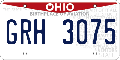 OH license plate GRH3075