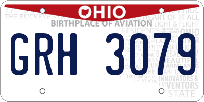 OH license plate GRH3079