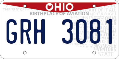 OH license plate GRH3081