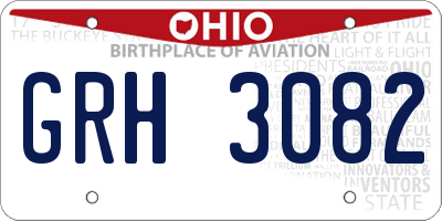 OH license plate GRH3082