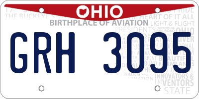 OH license plate GRH3095