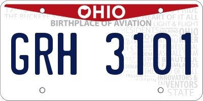 OH license plate GRH3101