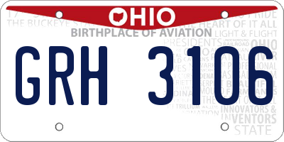 OH license plate GRH3106