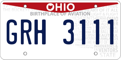 OH license plate GRH3111