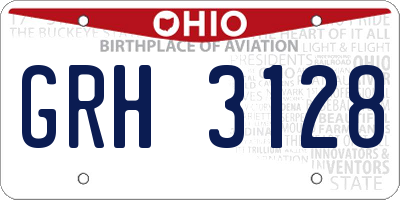 OH license plate GRH3128
