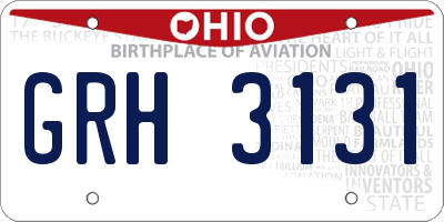 OH license plate GRH3131