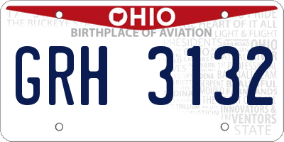 OH license plate GRH3132