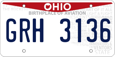OH license plate GRH3136