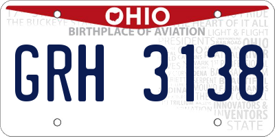 OH license plate GRH3138