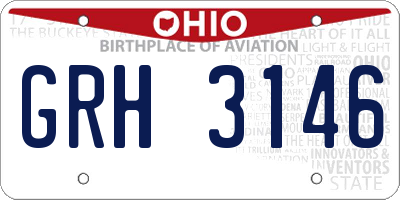 OH license plate GRH3146