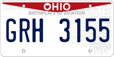 OH license plate GRH3155