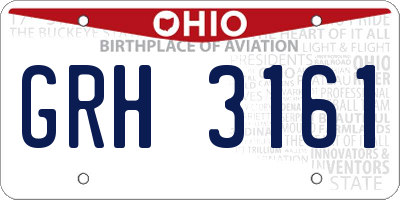 OH license plate GRH3161
