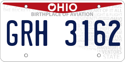 OH license plate GRH3162