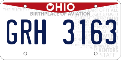 OH license plate GRH3163