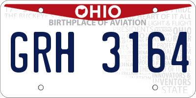 OH license plate GRH3164