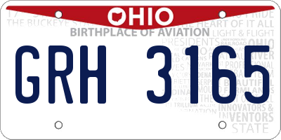 OH license plate GRH3165