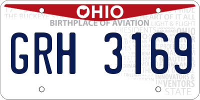 OH license plate GRH3169