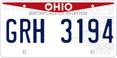 OH license plate GRH3194