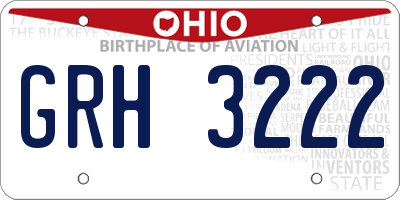 OH license plate GRH3222