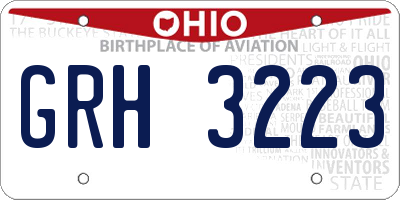 OH license plate GRH3223