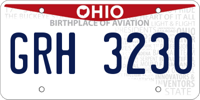 OH license plate GRH3230