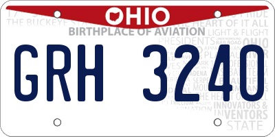 OH license plate GRH3240