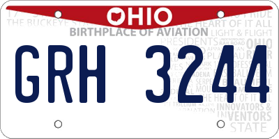 OH license plate GRH3244