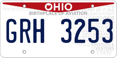 OH license plate GRH3253