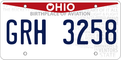 OH license plate GRH3258