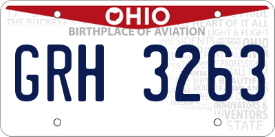 OH license plate GRH3263